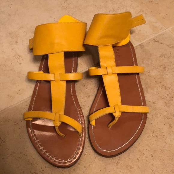 mustard gladiator sandals